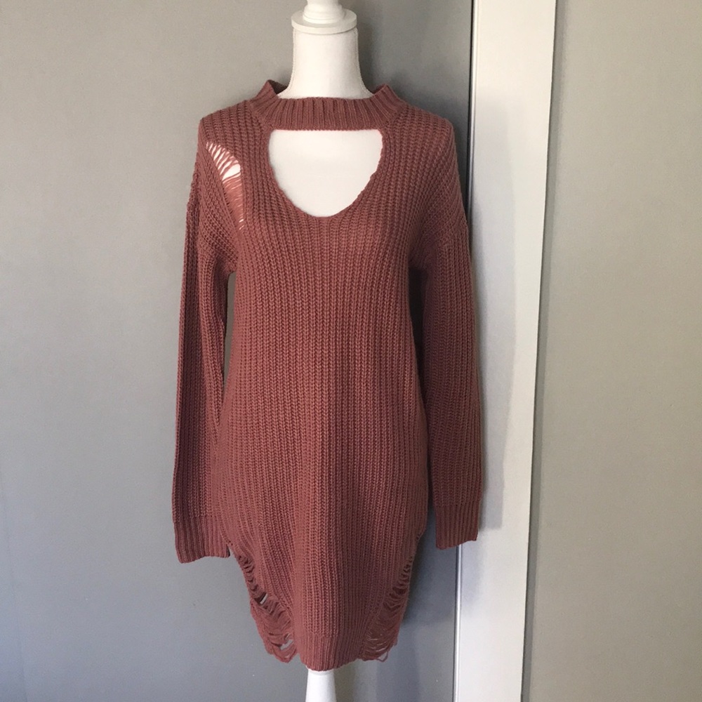 EUC Distressed Sweater Dress!